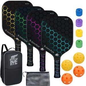 Pickleball Paddles Set of 4 USAPA Approved Fiberglass Rackets